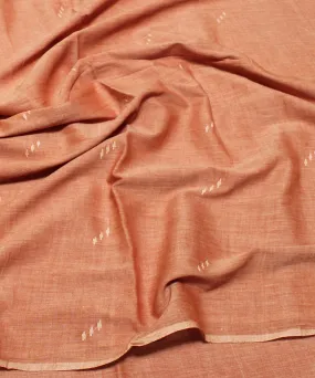 0.7m Peach orange handwoven muslin jamdani fabric