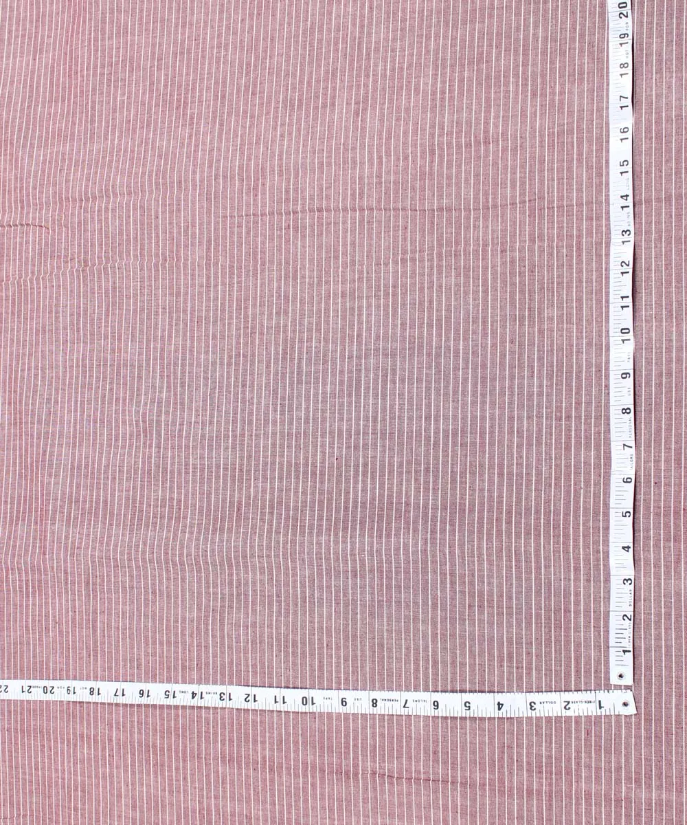 0.8m Dark pink handwoven stripe cotton fabric