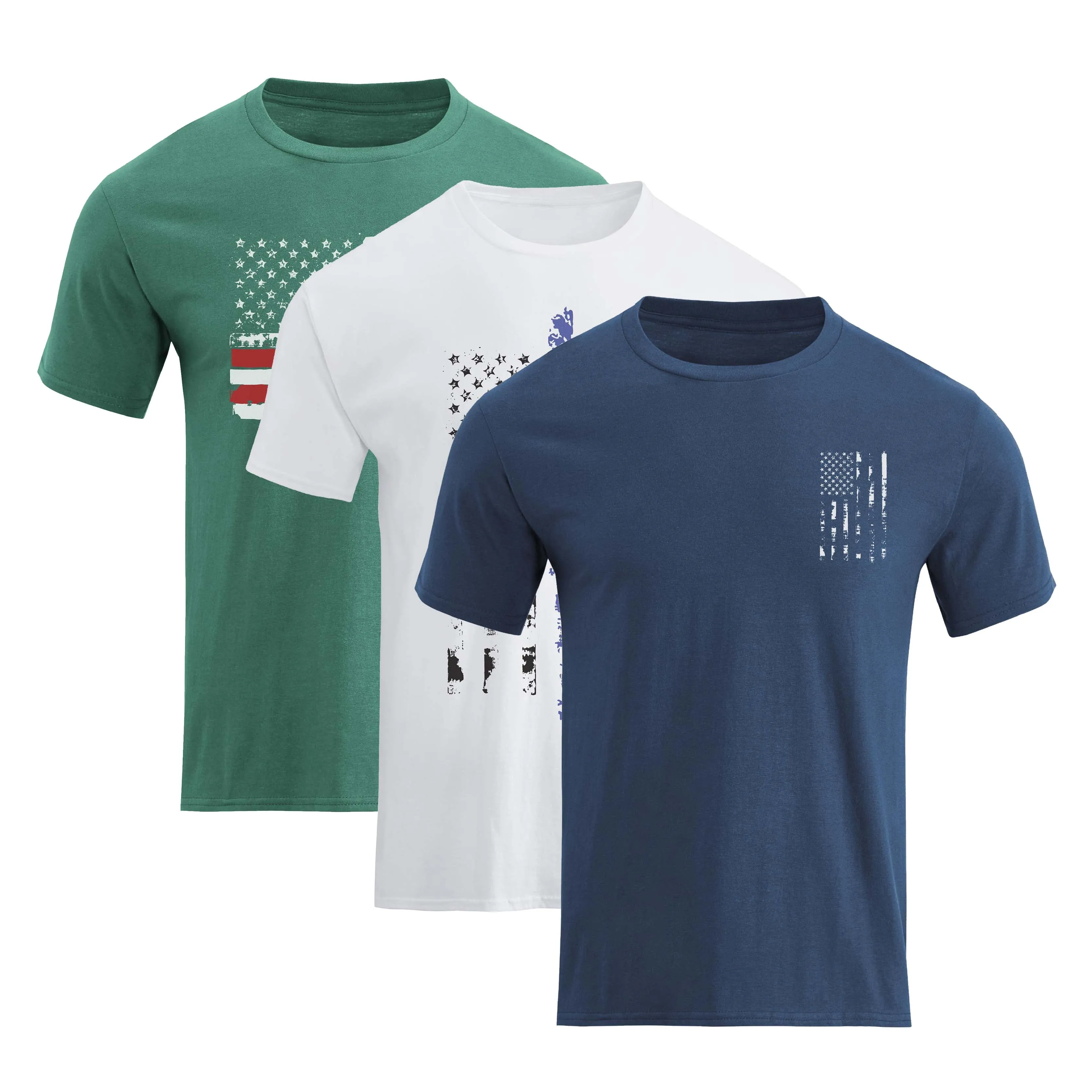 100% COTTON USA FLAG TEE -3 PACKS