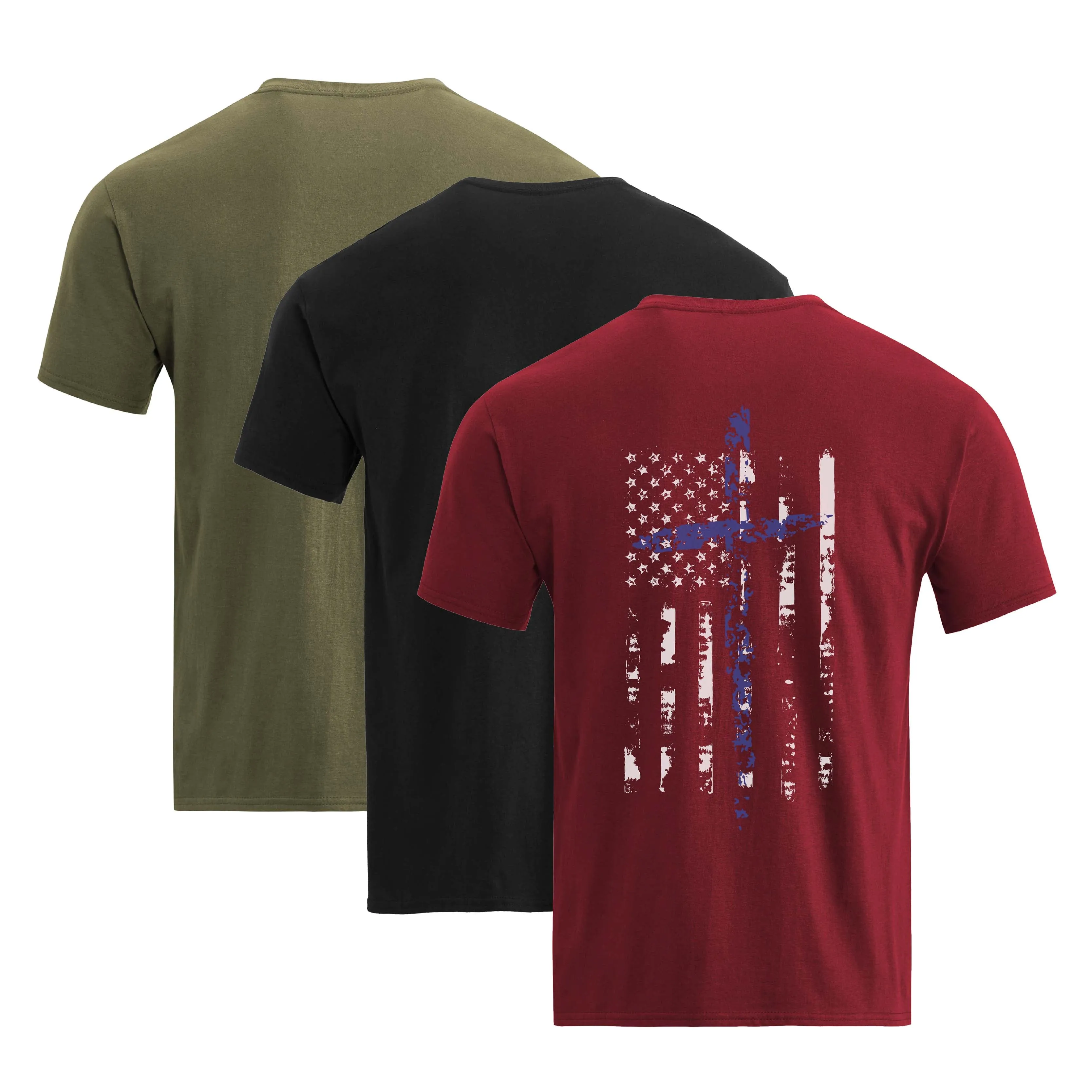 100% COTTON USA FLAG TEE -3 PACKS