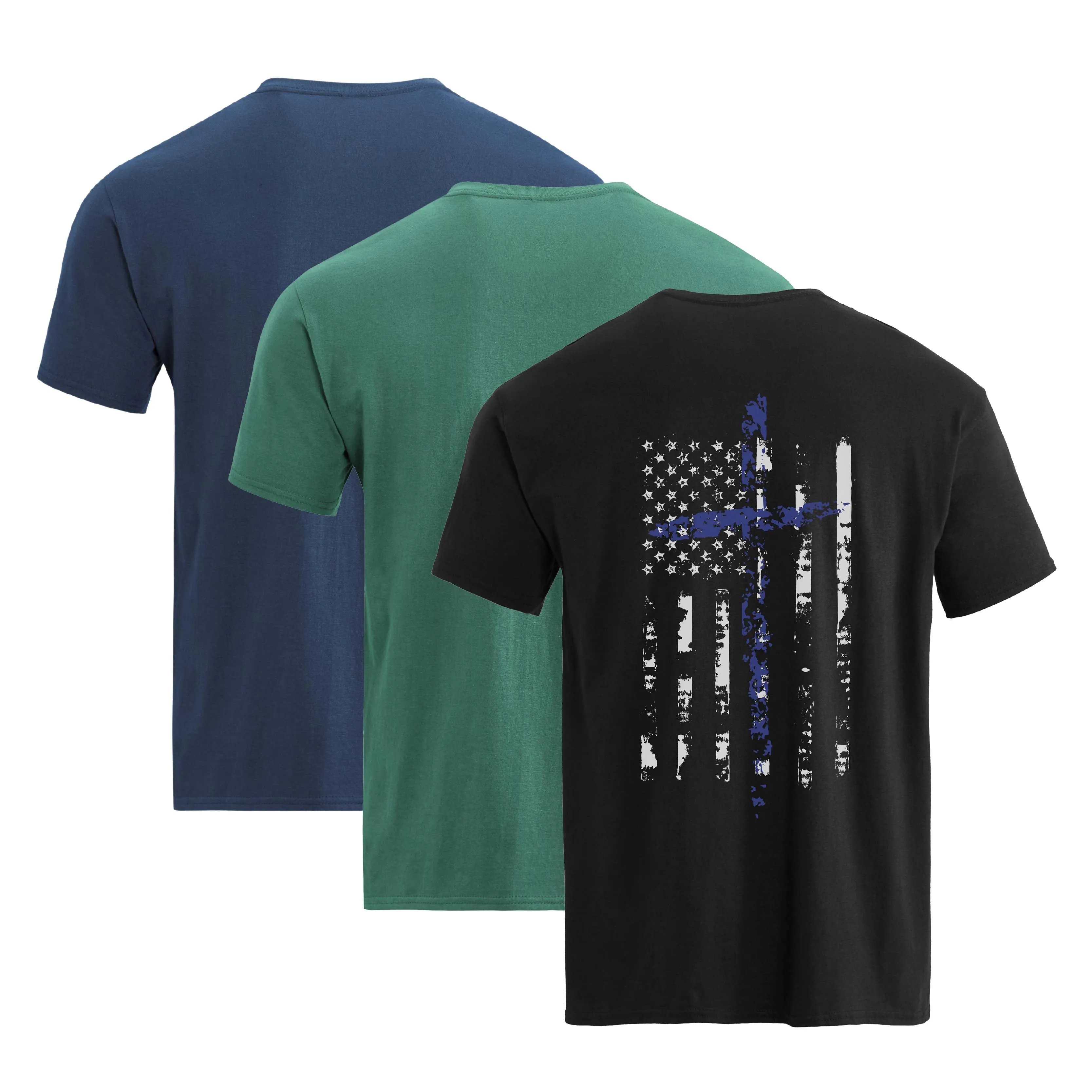 100% COTTON USA FLAG TEE -3 PACKS