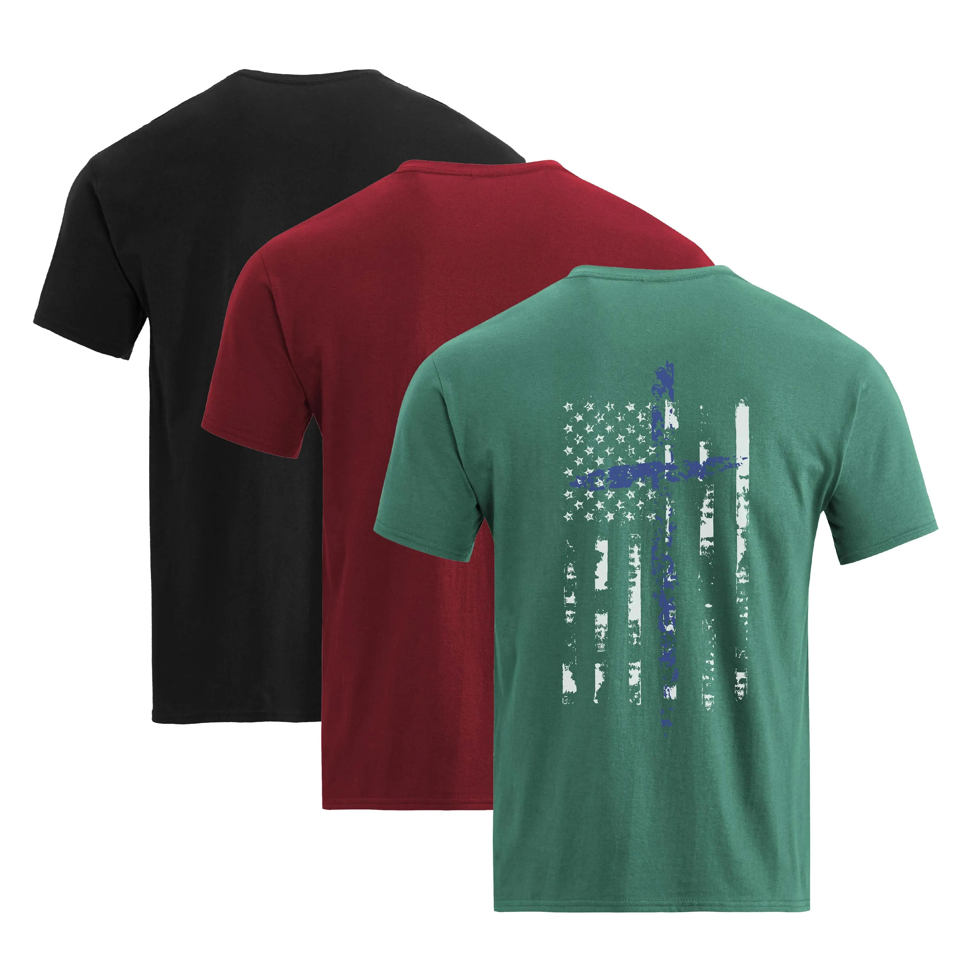 100% COTTON USA FLAG TEE -3 PACKS