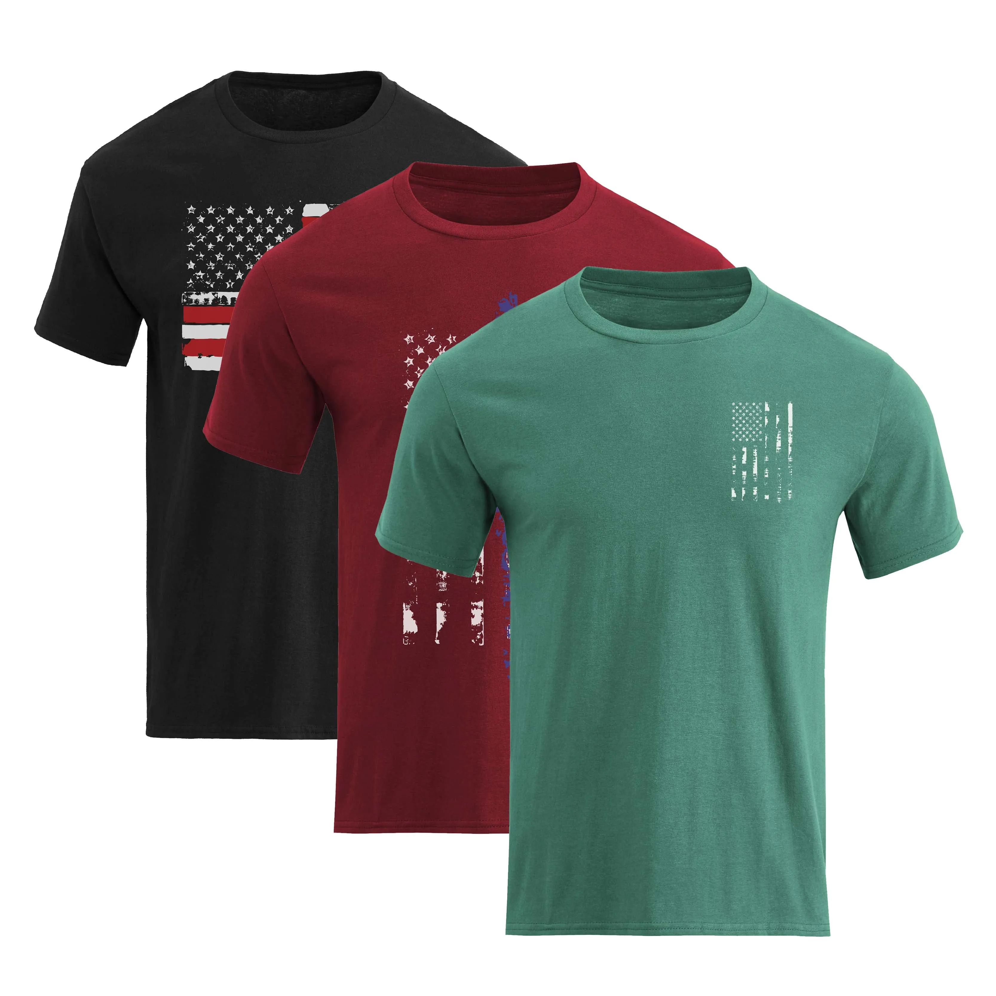 100% COTTON USA FLAG TEE -3 PACKS