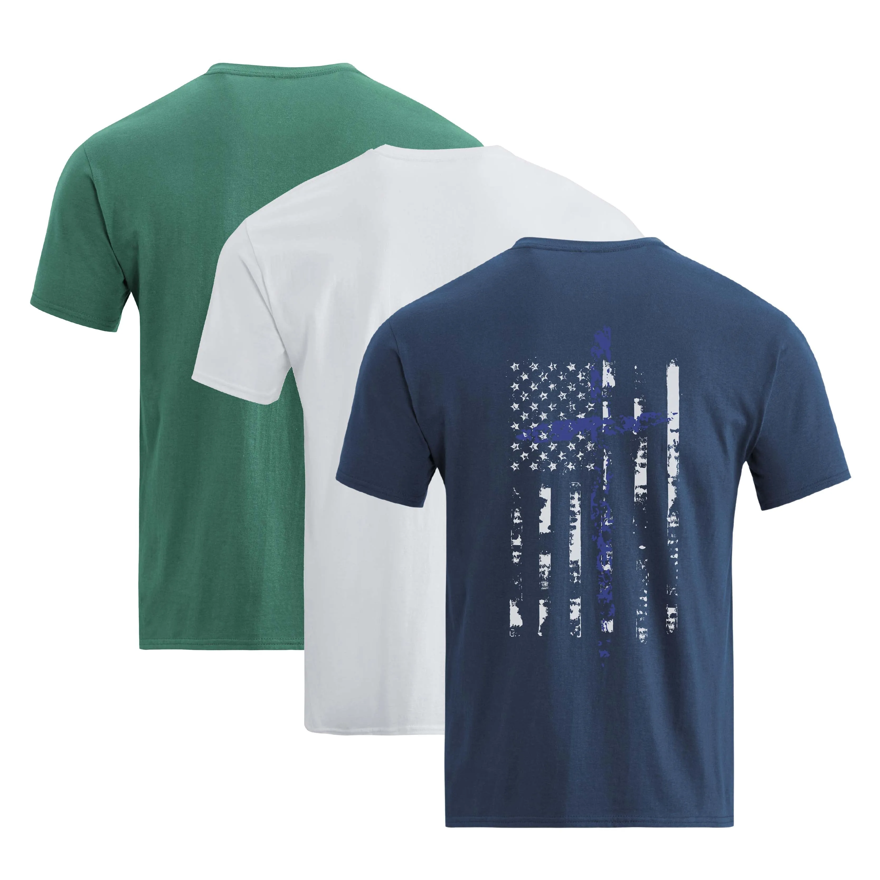 100% COTTON USA FLAG TEE -3 PACKS