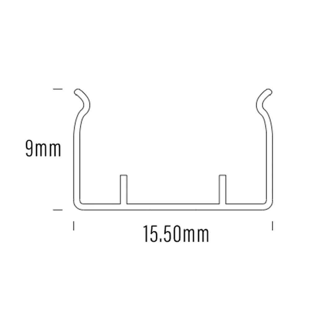 16mm X 9mm Aqs-410 Aluminium Profile 1000mm Or 2000mm In Silver