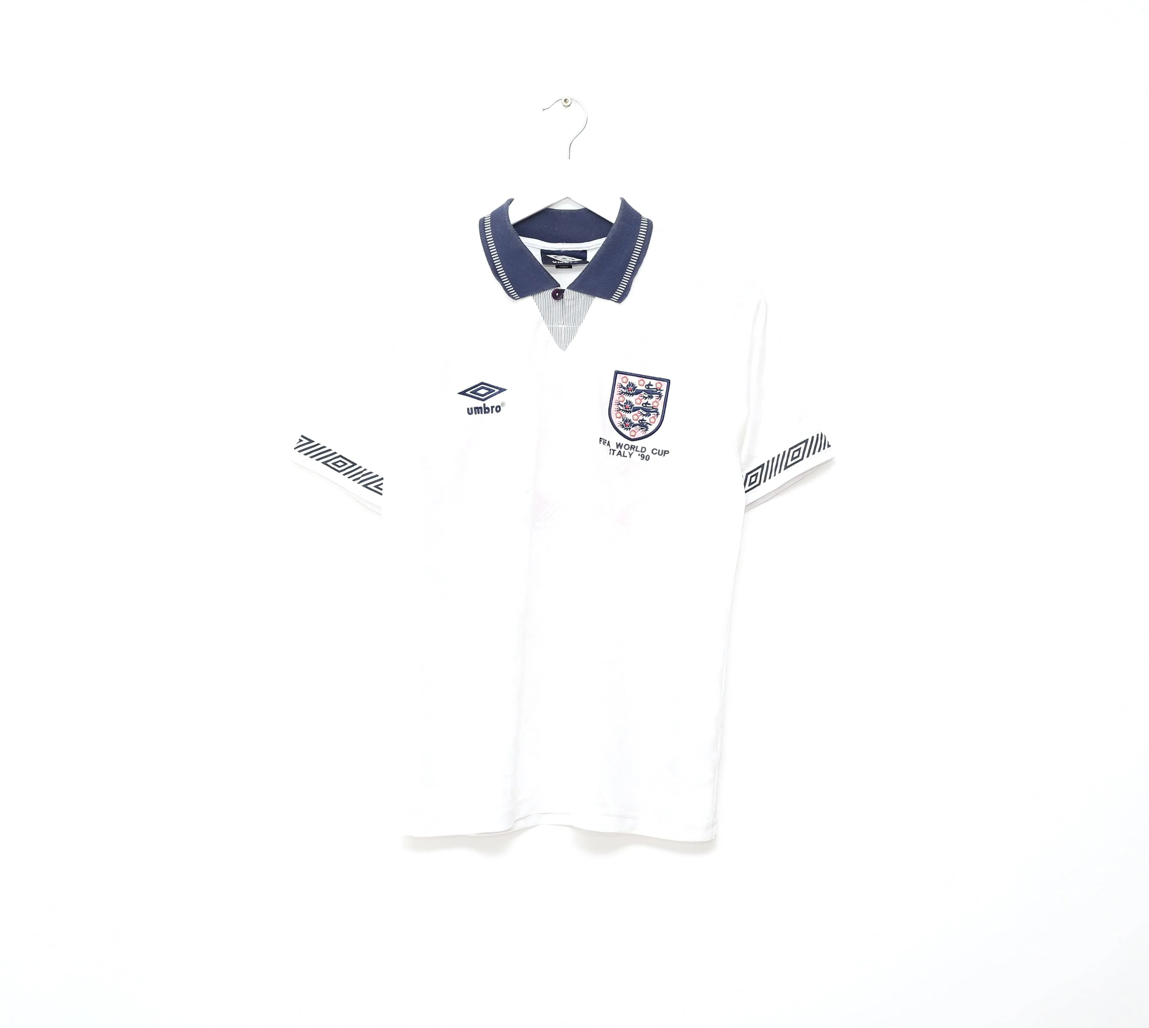 1990/92 GASCOIGNE #19 England Retro Umbro Home Football Shirt (S) Italia 90