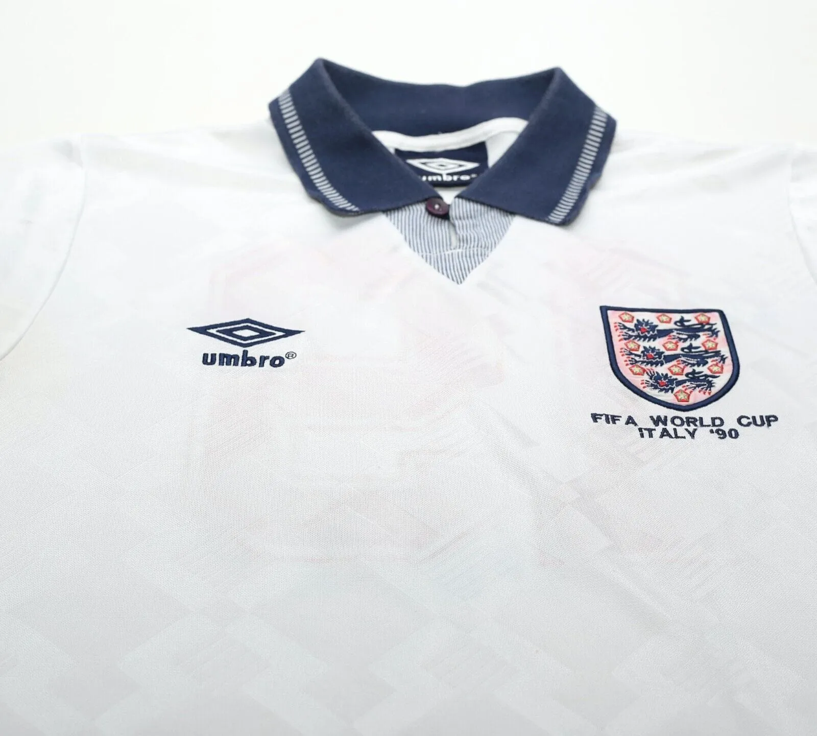 1990/92 GASCOIGNE #19 England Retro Umbro Home Football Shirt (S) Italia 90