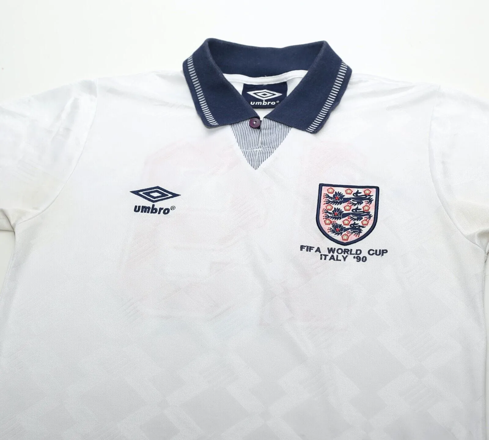 1990/92 GASCOIGNE #19 England Retro Umbro Home Football Shirt (S) Italia 90