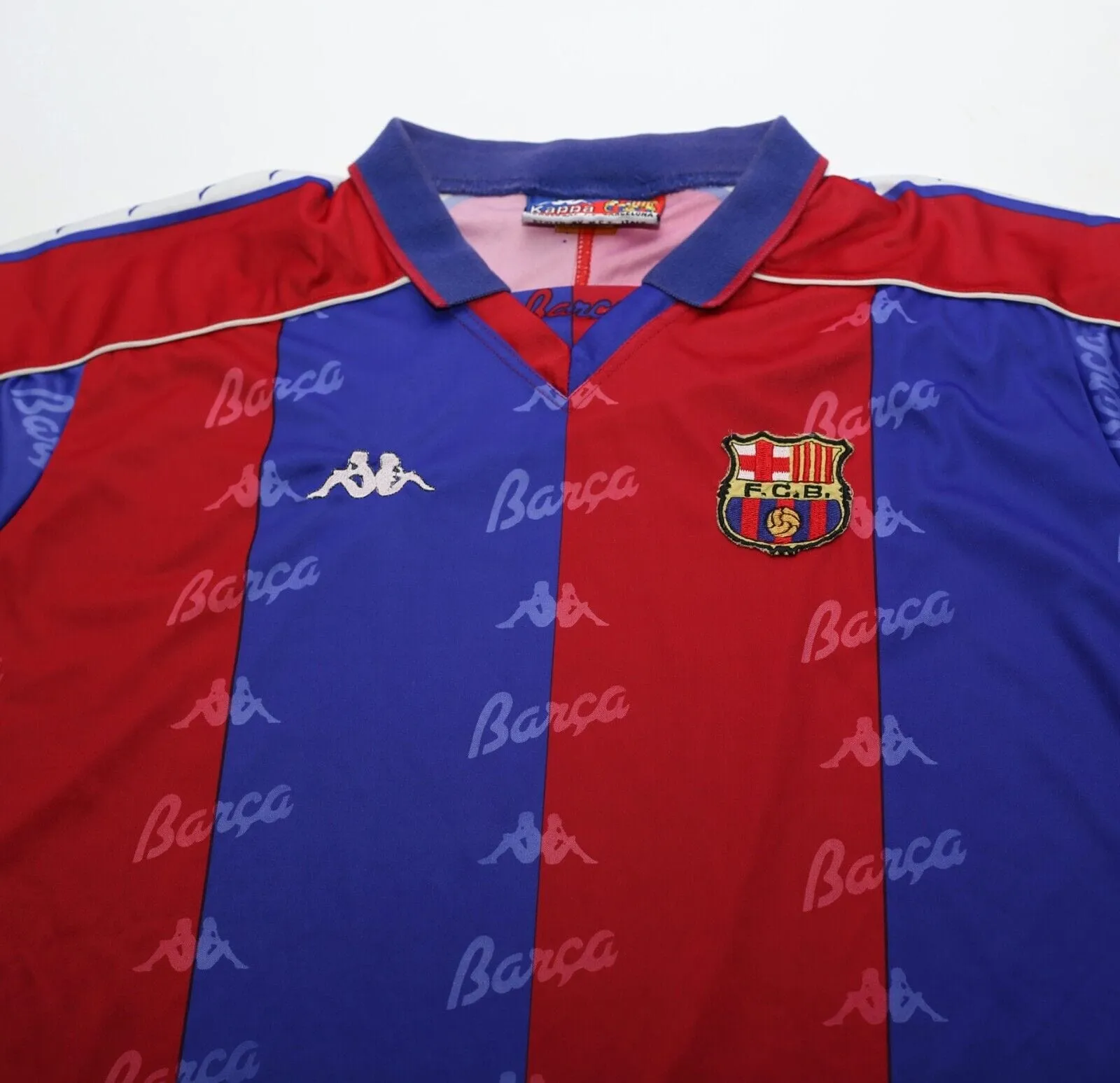 1992/95 BARCELONA Vintage Kappa Home Football Shirt Jersey (L)