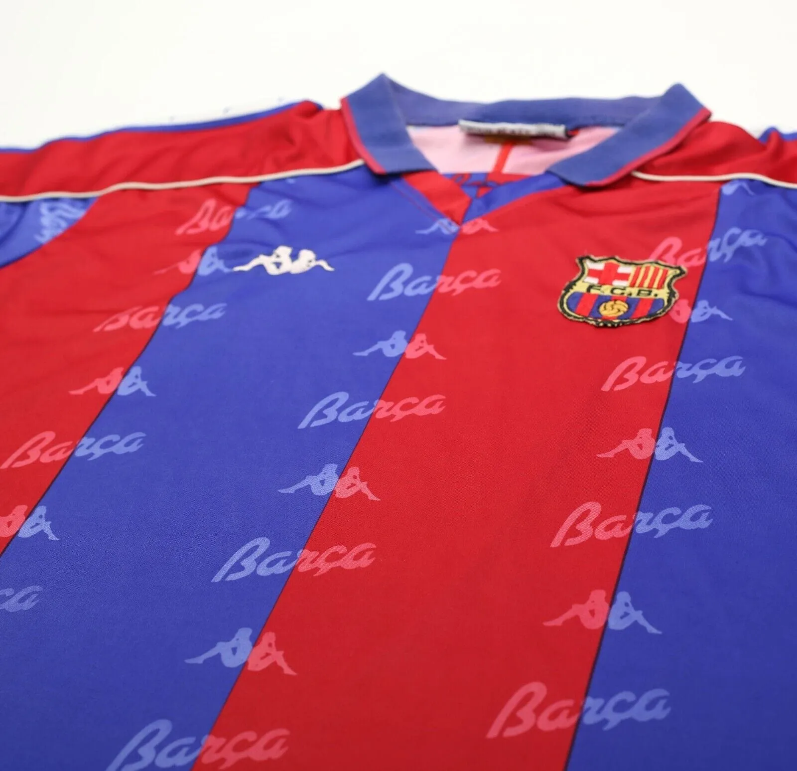 1992/95 BARCELONA Vintage Kappa Home Football Shirt Jersey (L)