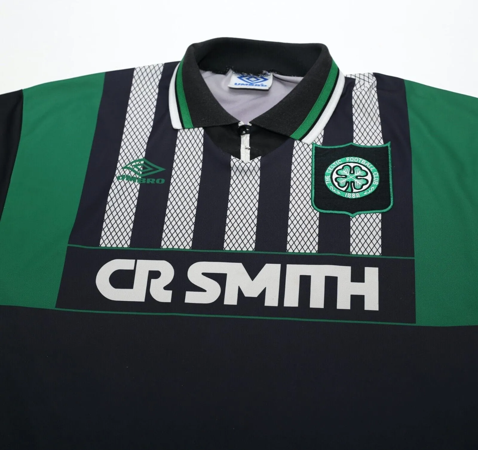 1994/96 VAN HOOIJDONK #9 Celtic Vintage Umbro Away Football Shirt Jersey (M)