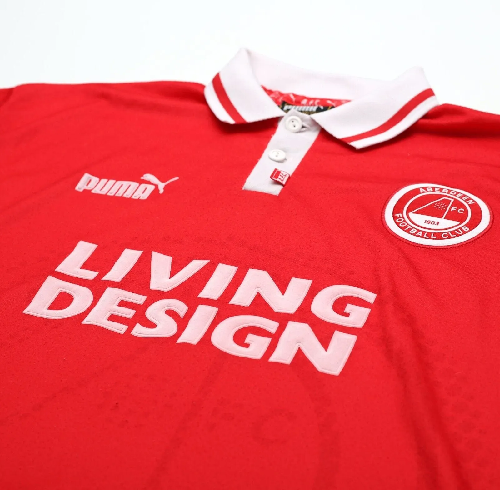 1997/98 ABERDEEN Vintage PUMA Home Football Shirt Jersey (M)