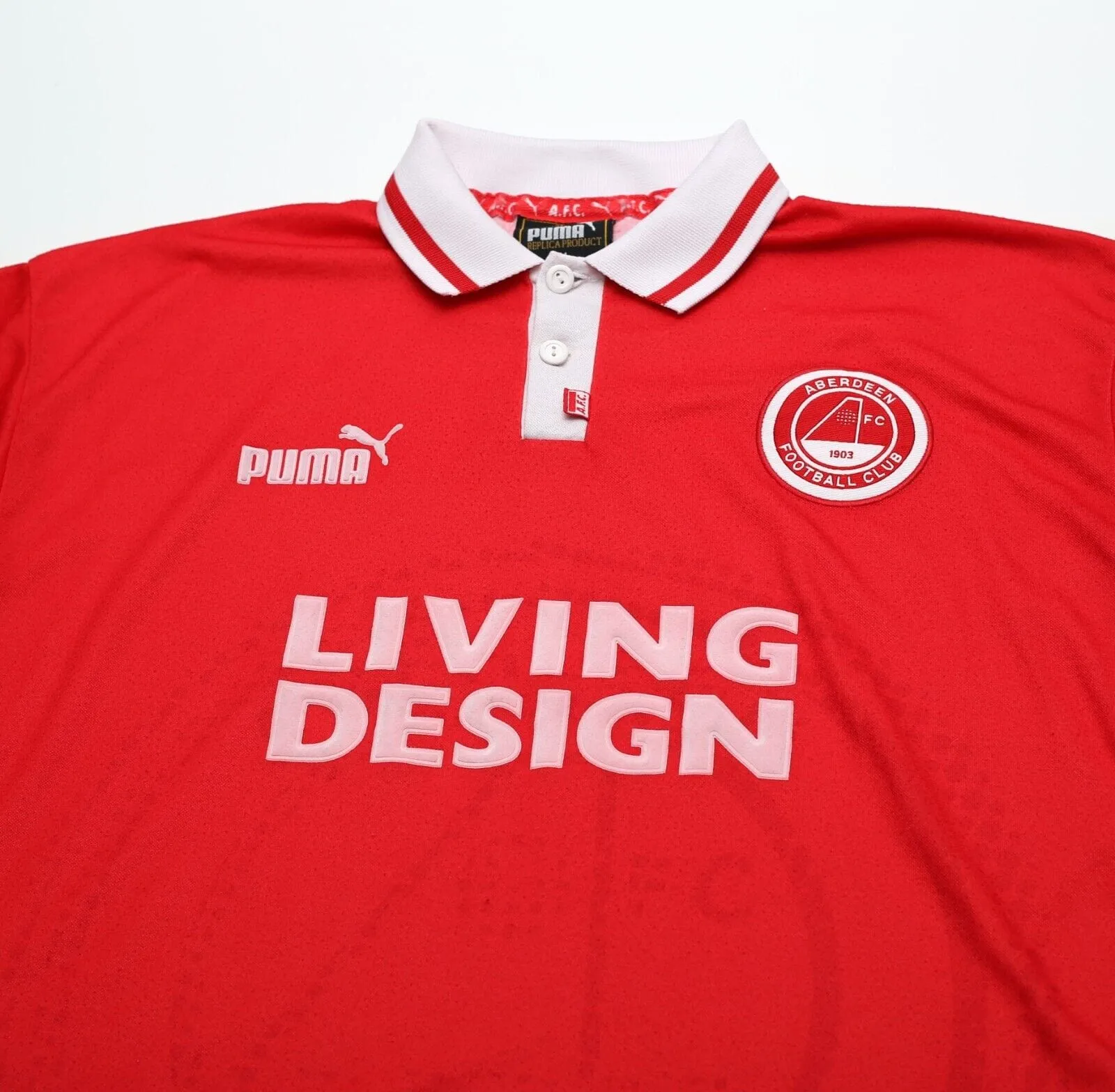 1997/98 ABERDEEN Vintage PUMA Home Football Shirt Jersey (M)