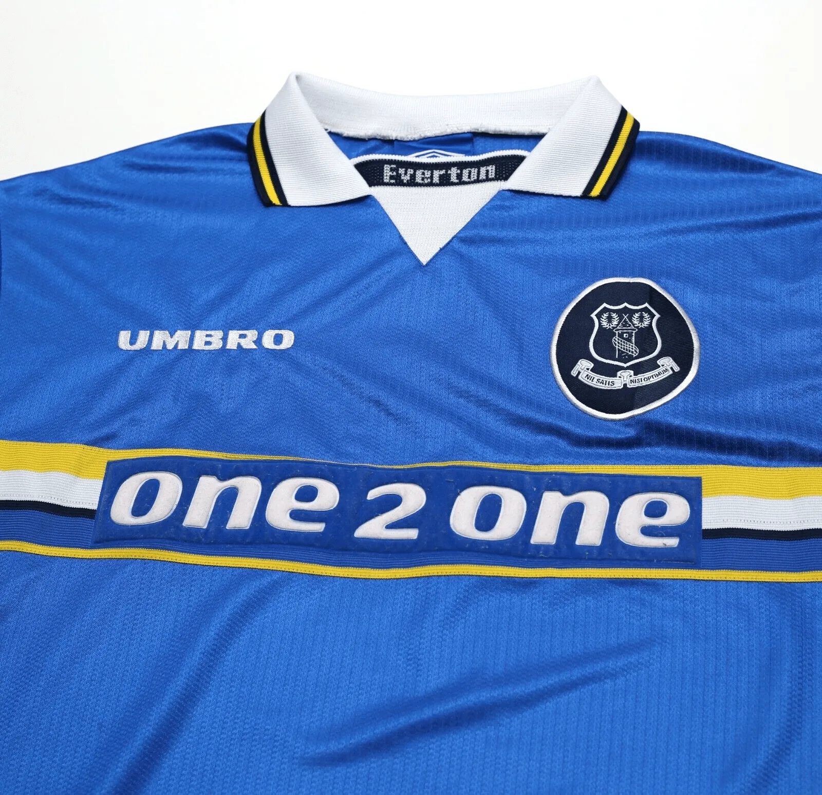 1997/99 MATERAZZI #15 Everton Vintage Umbro Home Football Shirt (M) Italy Inter