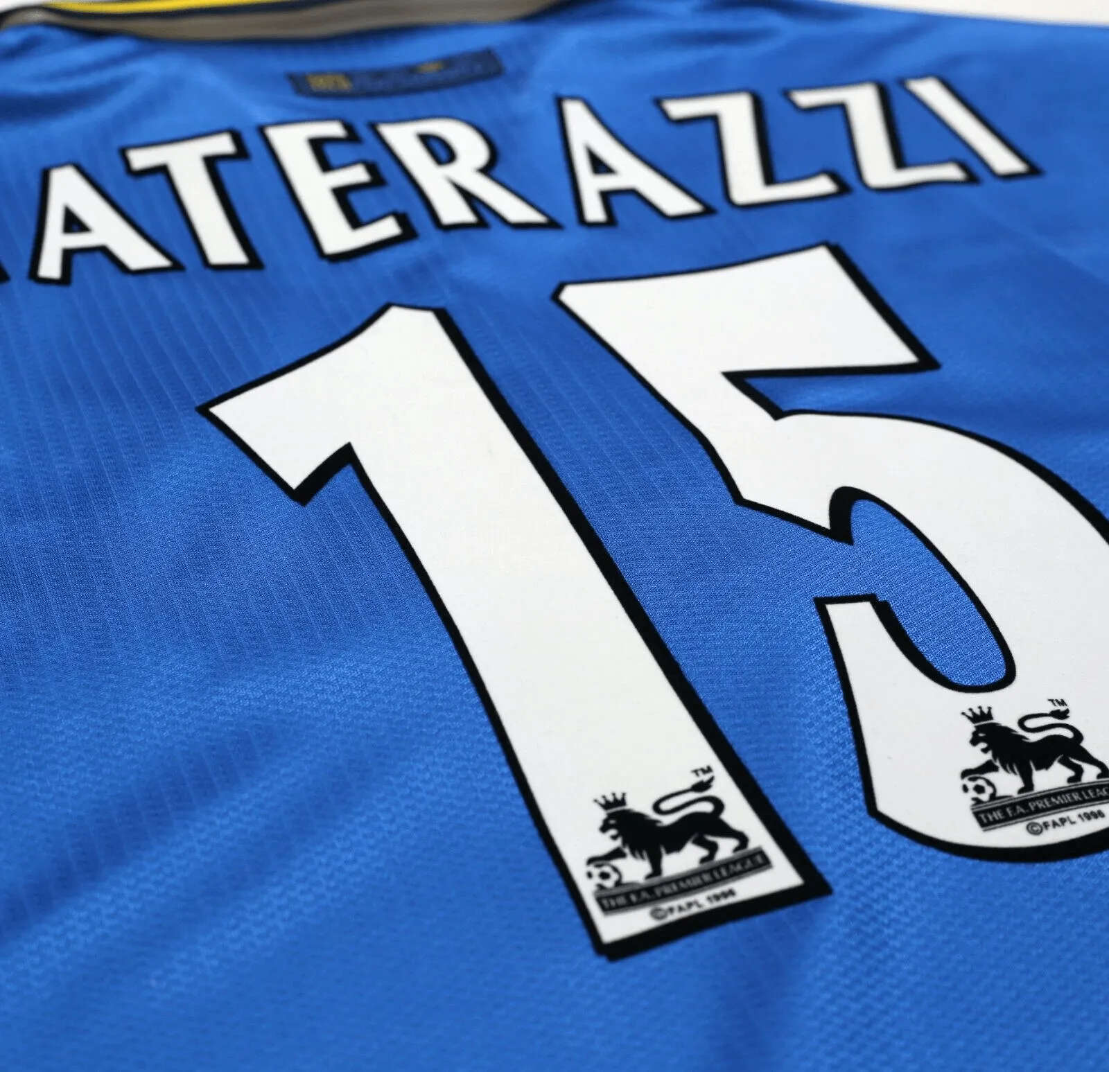 1997/99 MATERAZZI #15 Everton Vintage Umbro Home Football Shirt (M) Italy Inter