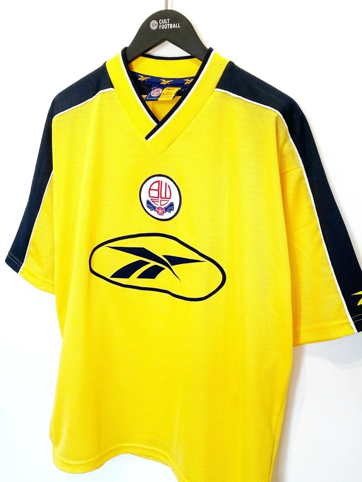 1998/99 BOLTON WANDERERS Vintage Reebok Away Football Shirt (L) 42/44