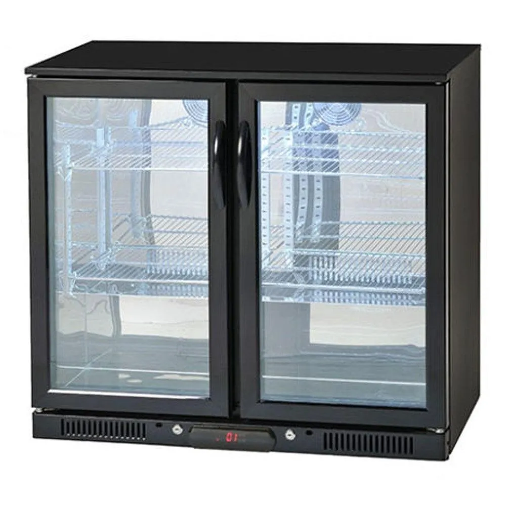 208L Double Door Fridge In Black