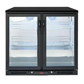 208L Double Door Fridge In Black