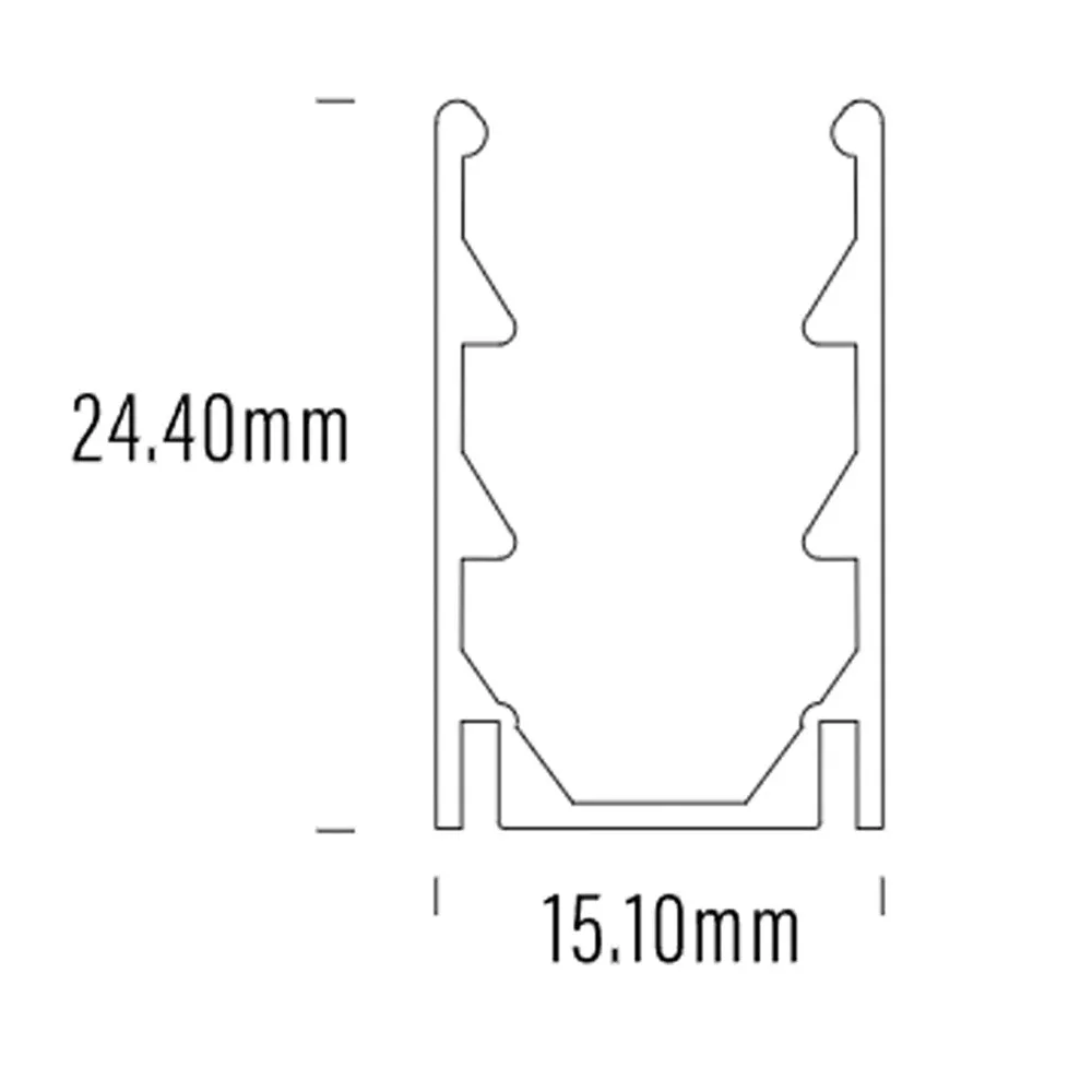 25mm X 16mm Aqs-500 Aluminium Profile 1000mm Or 2000mm In Silver