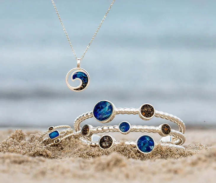 4ocean x Dune Boho Stack Ring in Bali Blue