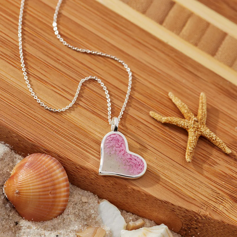 4ocean x Dune  Breast Cancer Awareness Large Heart Necklace