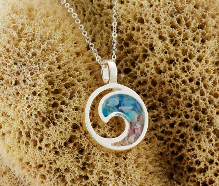 4ocean x Dune Wave Necklace in Hawaii Aqua