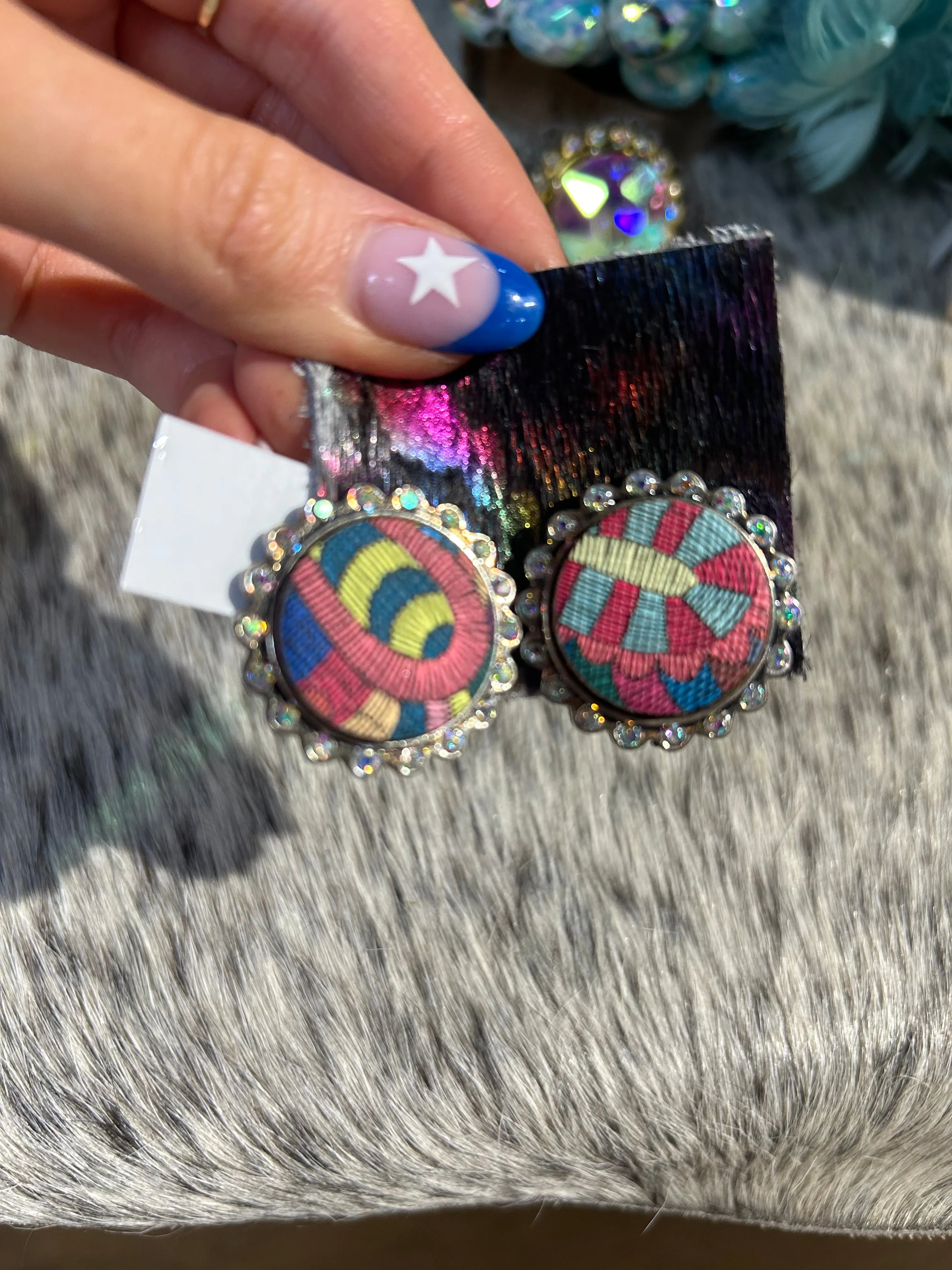 AB Stud Earrings -Multi