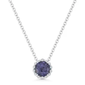 ADD A CHARM HALO STYLE CREATED ALEXANDRITE AND DIAMOND NECKLACE