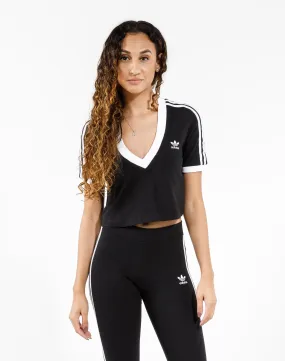 Adidas 3-Stripes Deep V Cropped Tee