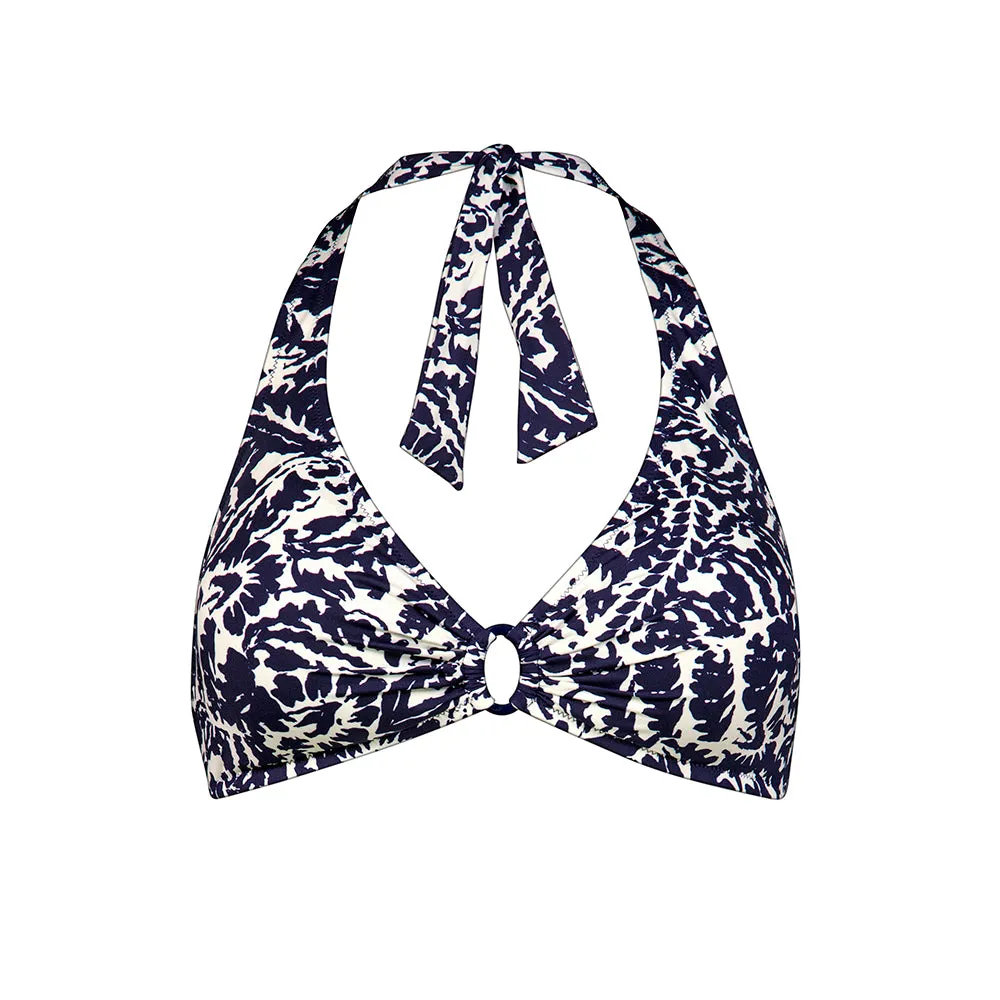 Arabesque Mood Canvas Blue Bikini Top