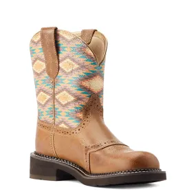 Ariat Women's Fatbaby Heritage Farrah Coastal Tan/Blanket Print Western Boots 10044438