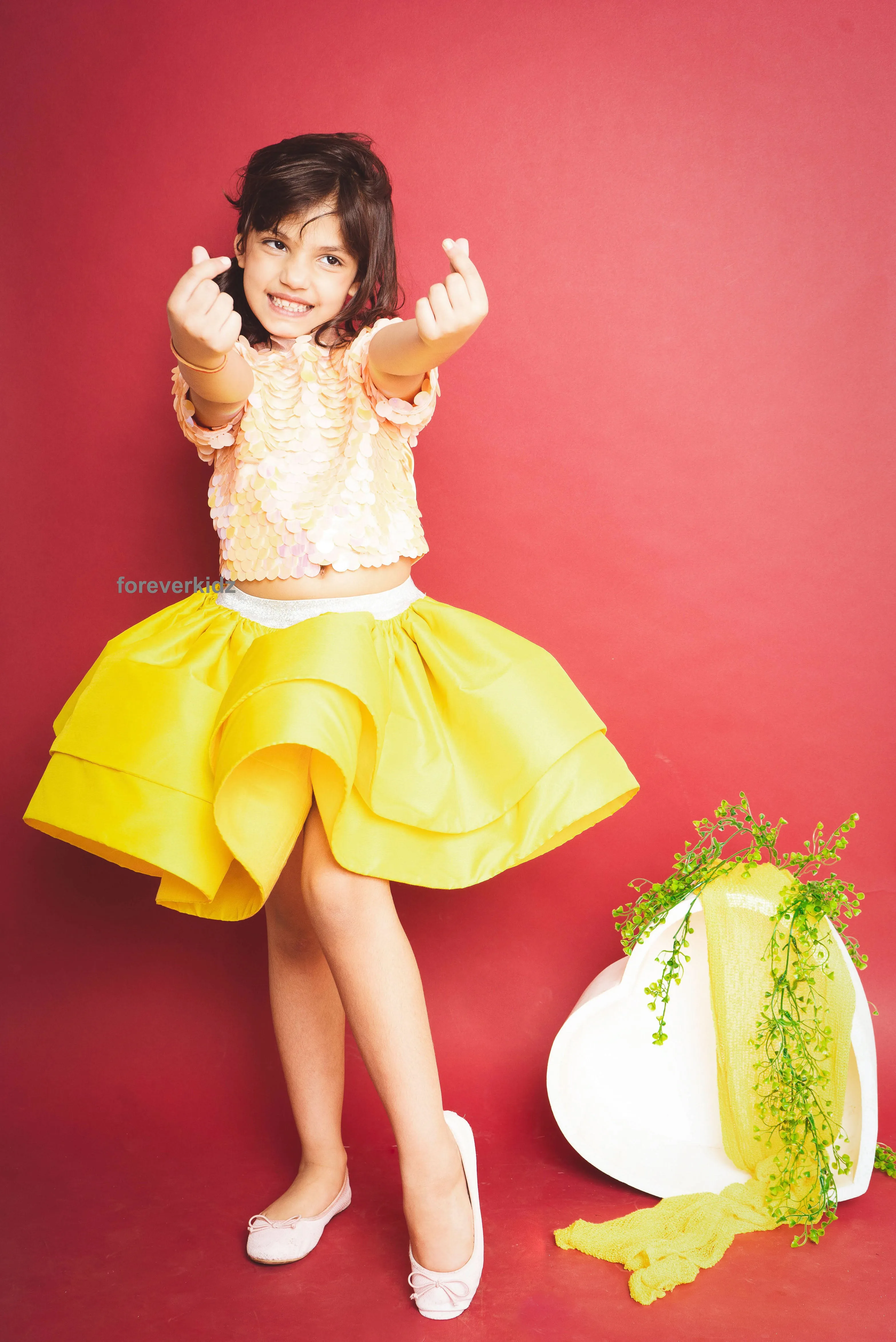 Bedazzled Yellow Skirt Set