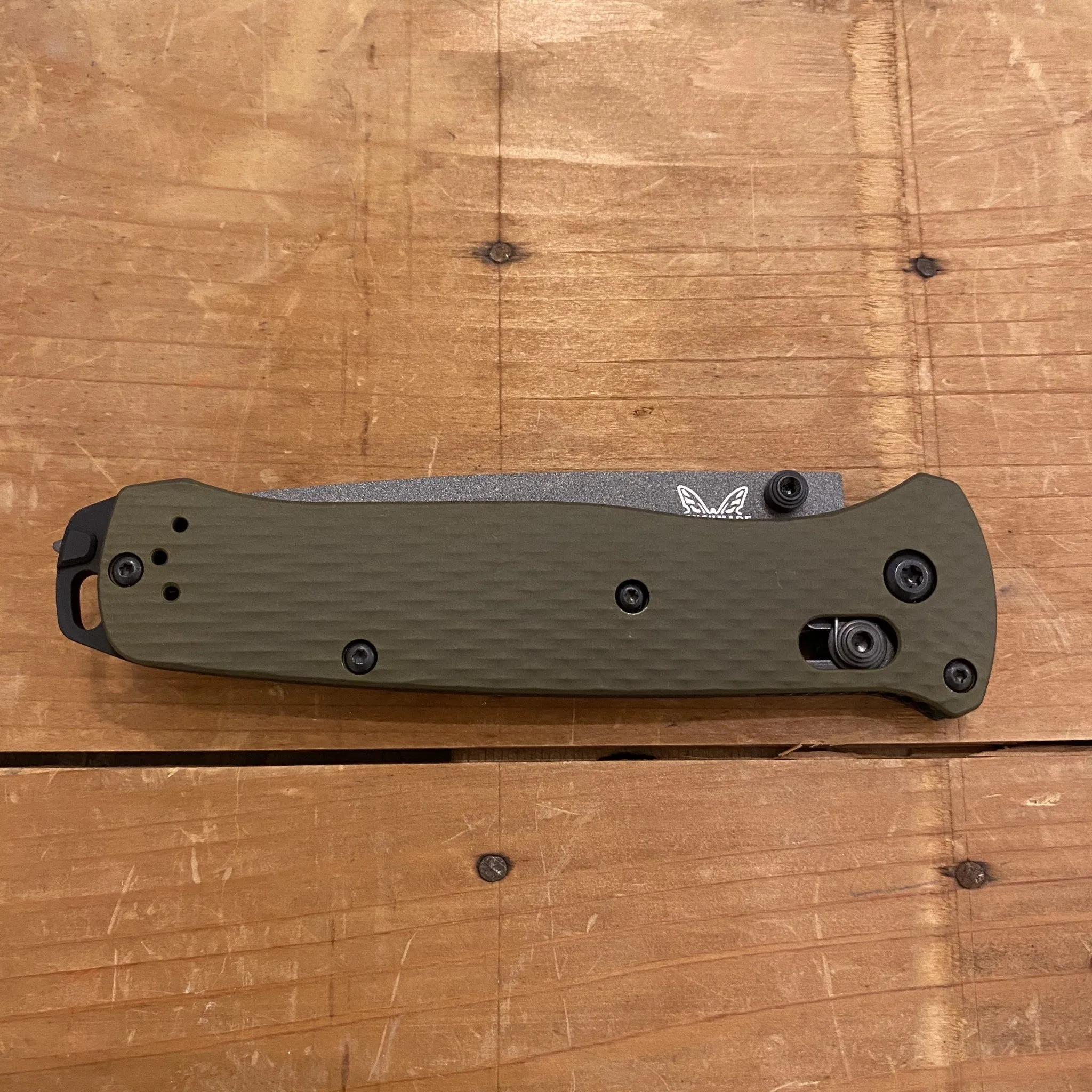 Benchmade 537GY-1 Bailout CPM-M4 Tanto AXIS Lock Woodland Green Aluminum Handle