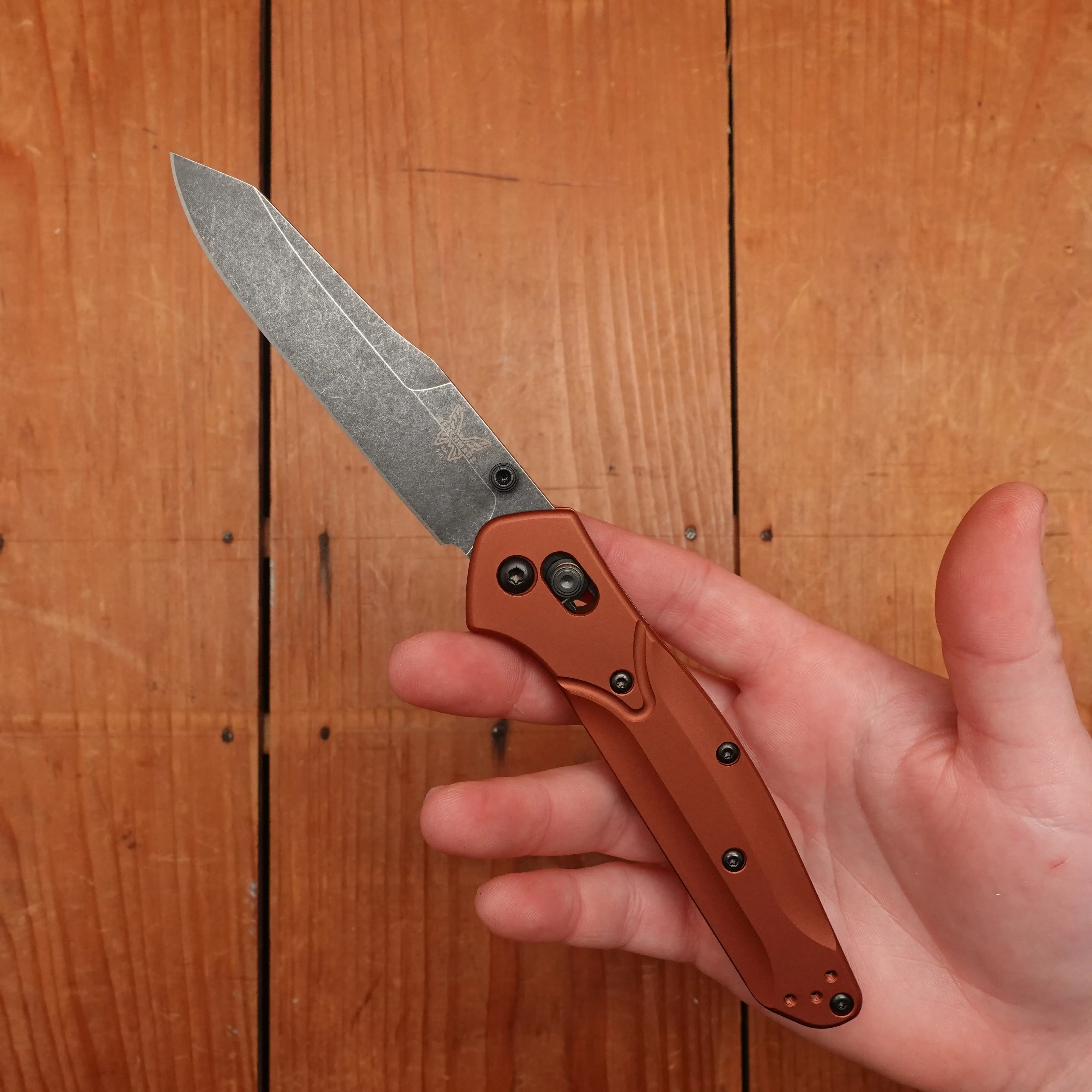 Benchmade 940BK-03 Osborne Reverse Tanto MagnaCut AXIS Lock Burnt Copper Aluminum Handle