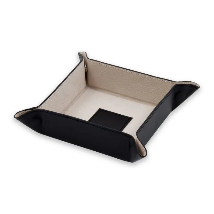 Bey-Berk Change/Valet Tray Black Leather