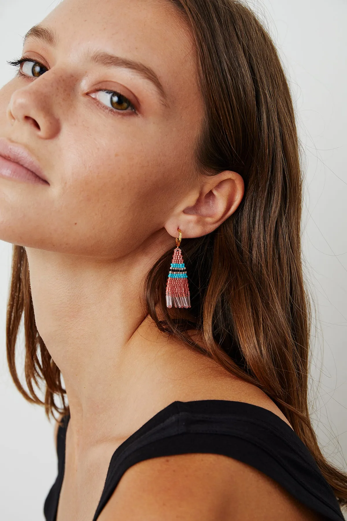 BRIE BEADED FRINGE EARRINGS BY BLUMA PROJECT