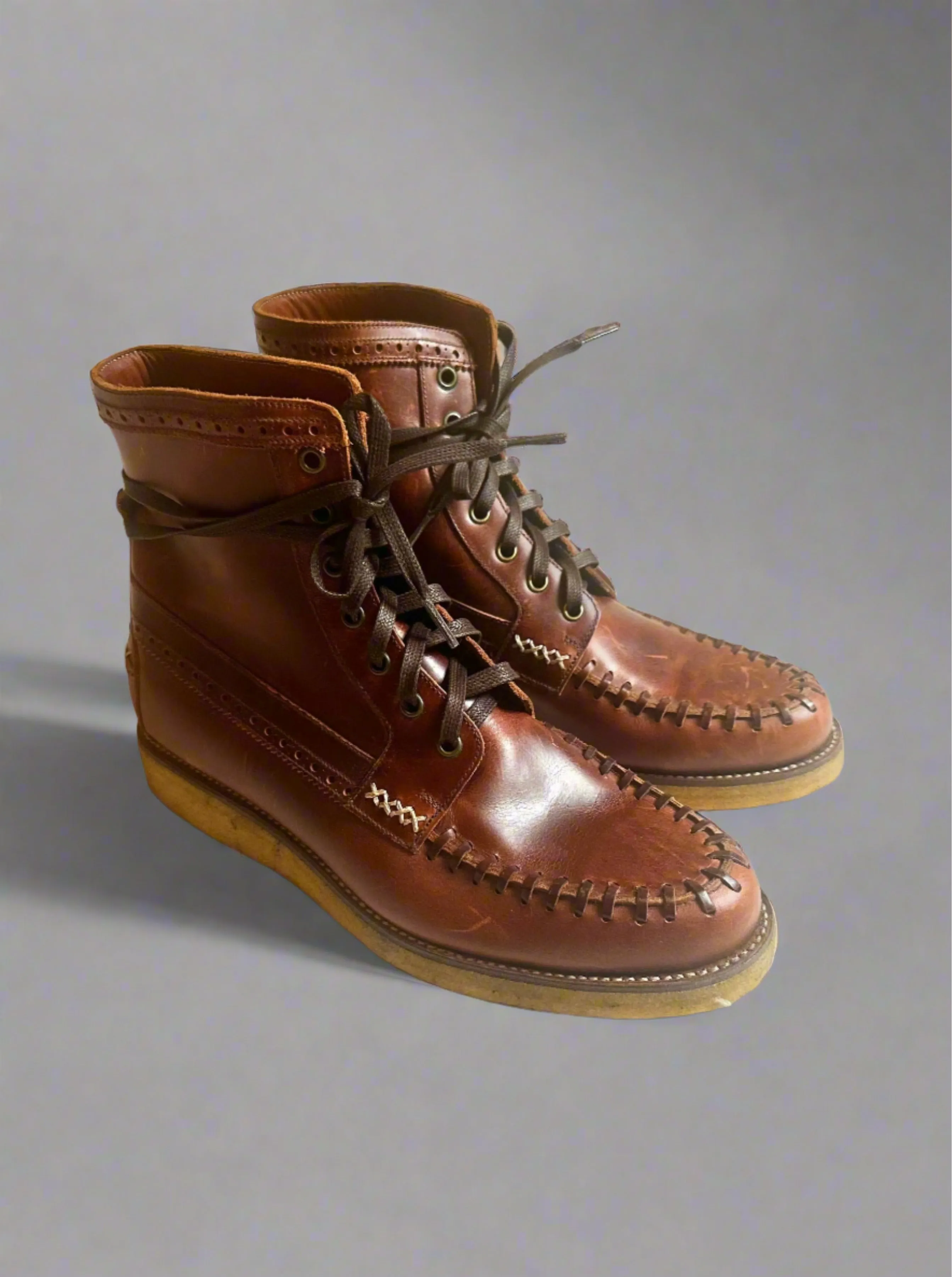 Bright Shoemaker, Crepe MoC Boot, Chestnut (SAMPLE)