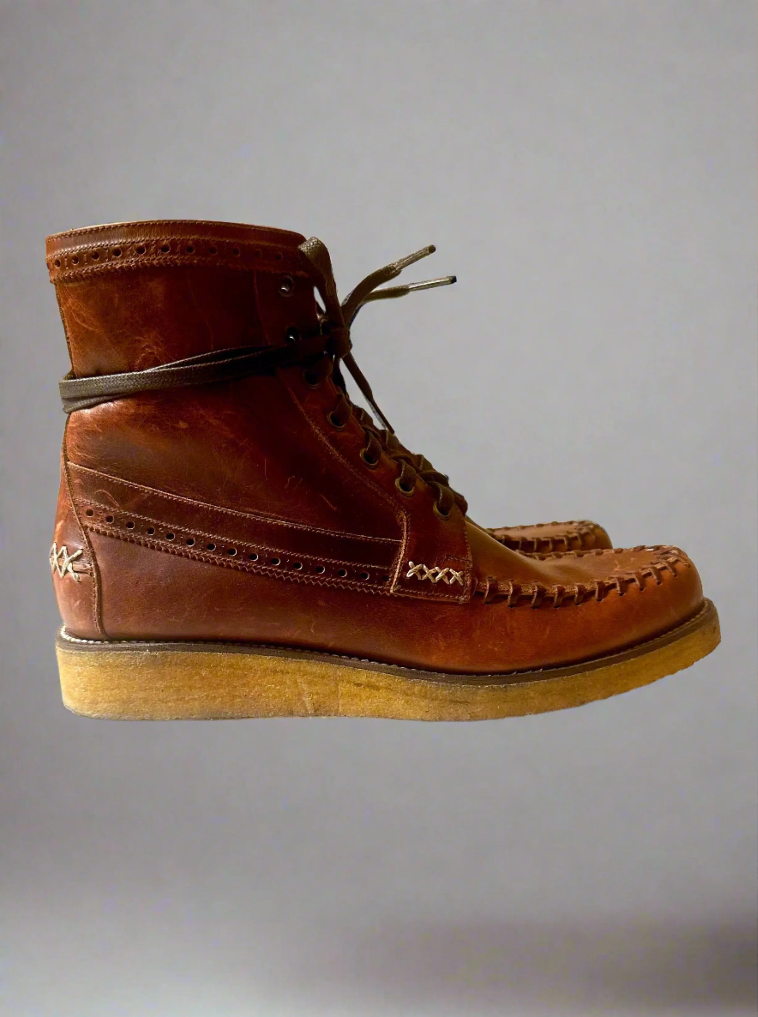 Bright Shoemaker, Crepe MoC Boot, Chestnut (SAMPLE)