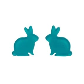 Bunny Bubble Resin Stud Earrings - Teal