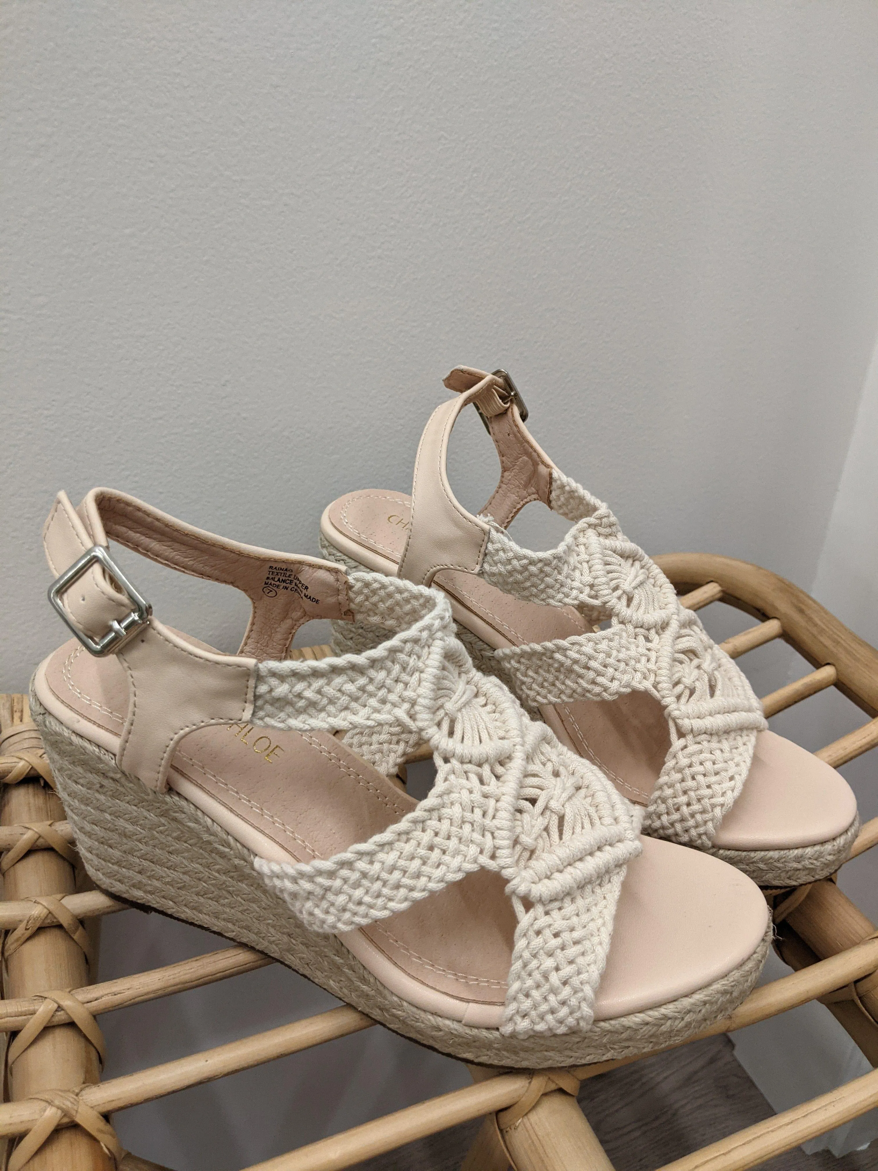 California Soul- womens macrame wedge sandal