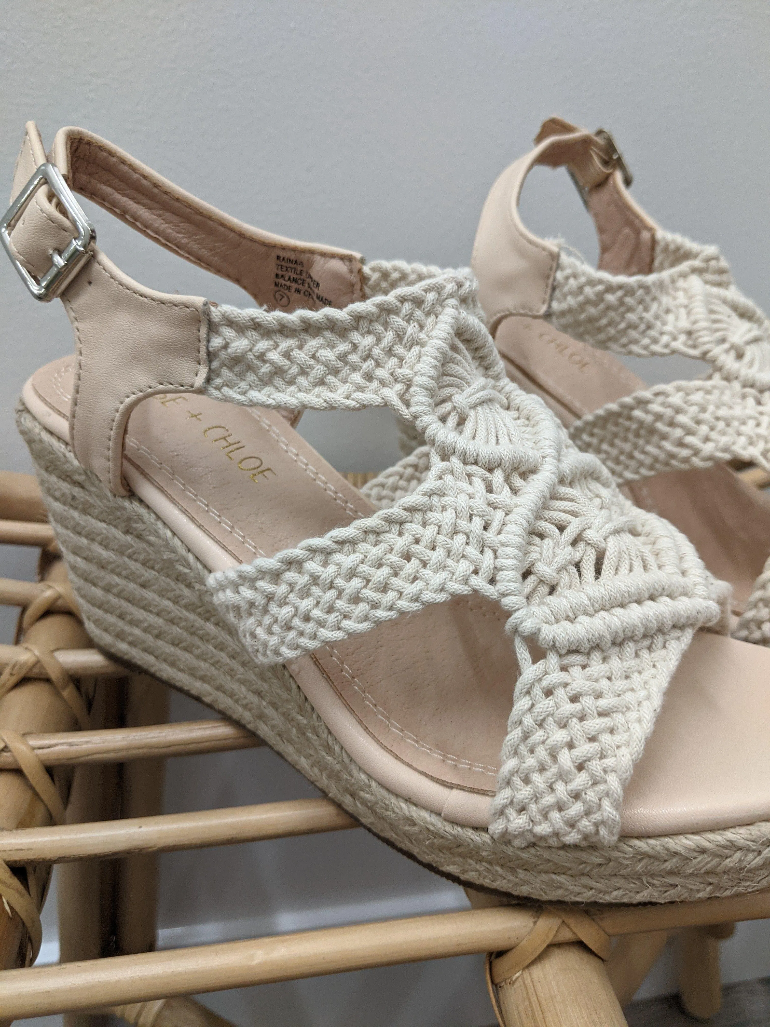 California Soul- womens macrame wedge sandal