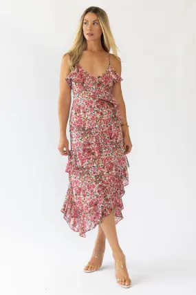 Camari Pink Floral Midi Dress