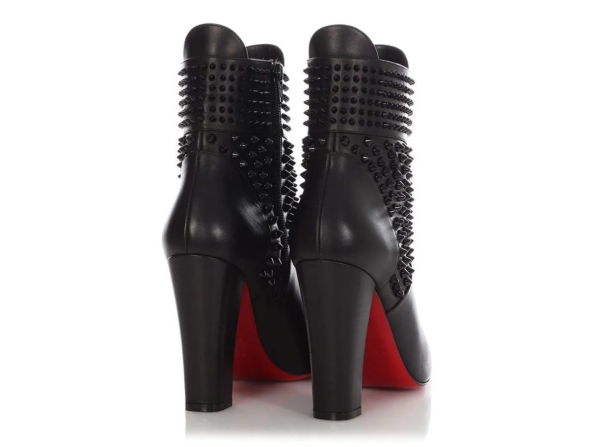 Christian Louboutin Black Calf Praguoise 100 Ankle Boots