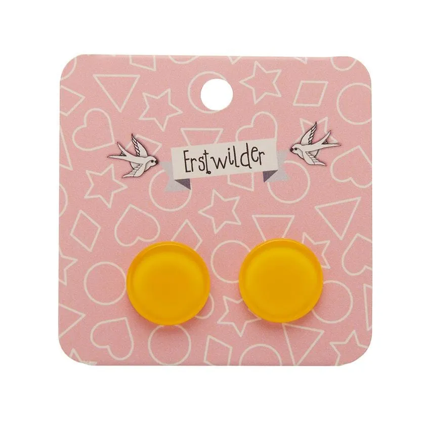 Circle Bubble Resin Stud Earrings - Yellow