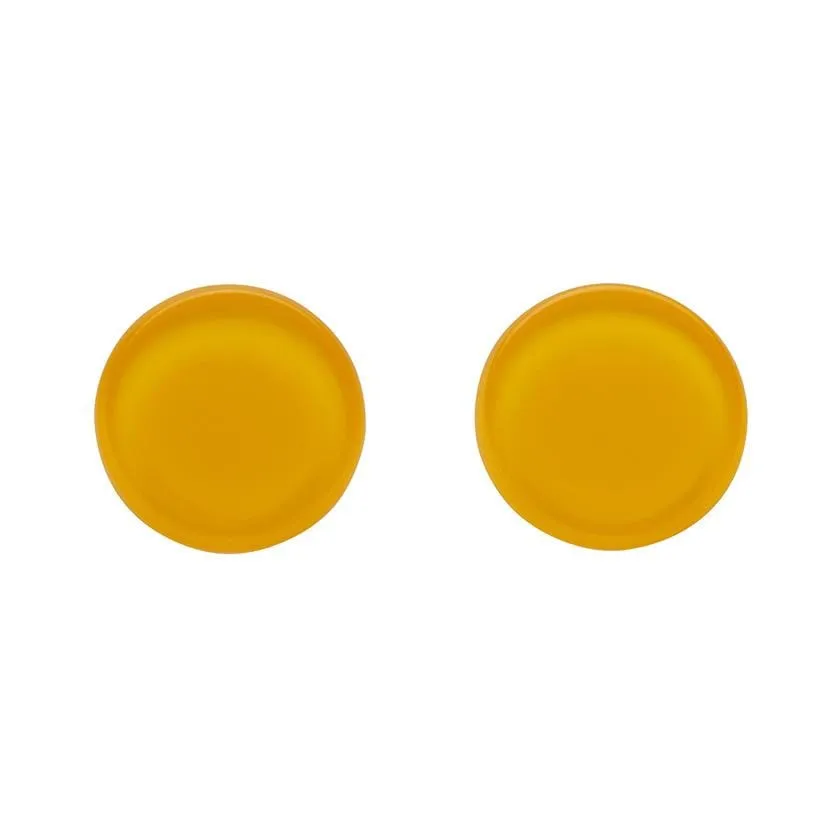 Circle Bubble Resin Stud Earrings - Yellow