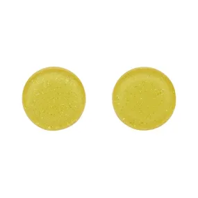 Circle Glitter Resin Stud Earrings - Yellow