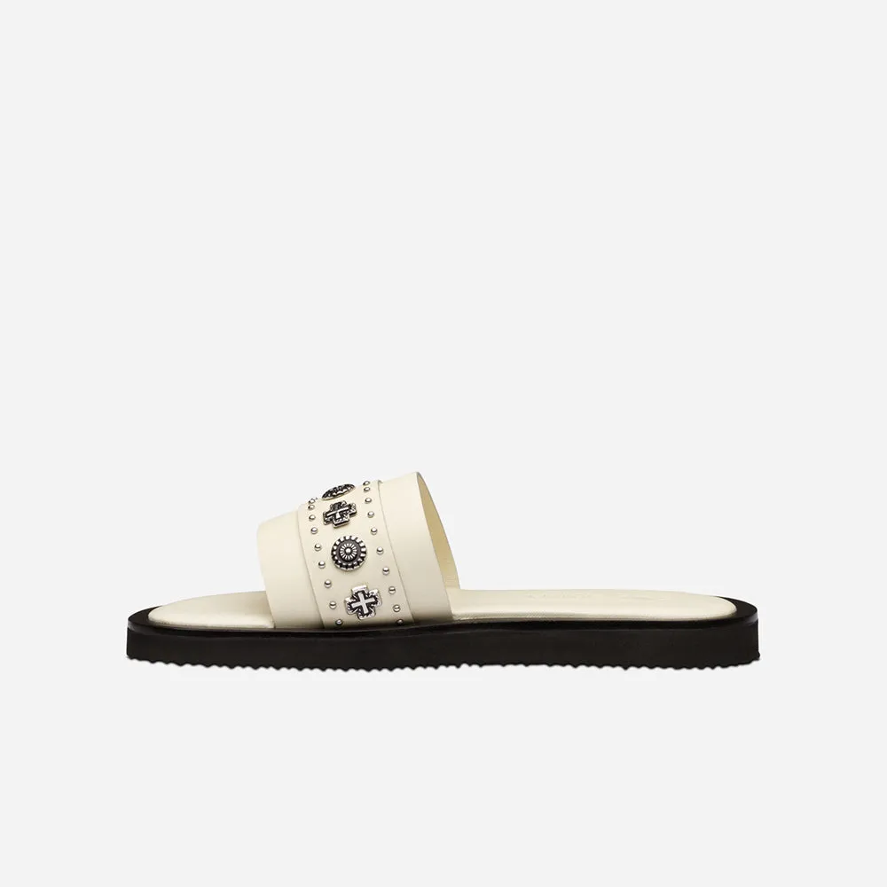 Cleo Slide Off White/Silver