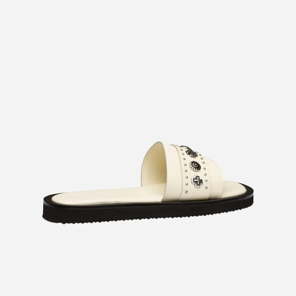 Cleo Slide Off White/Silver