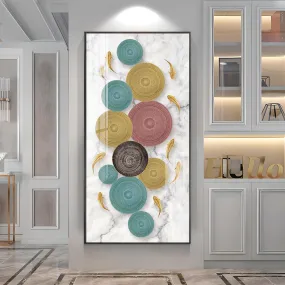 Colorful Discs & Fishes Luxury Crystal Wall Art