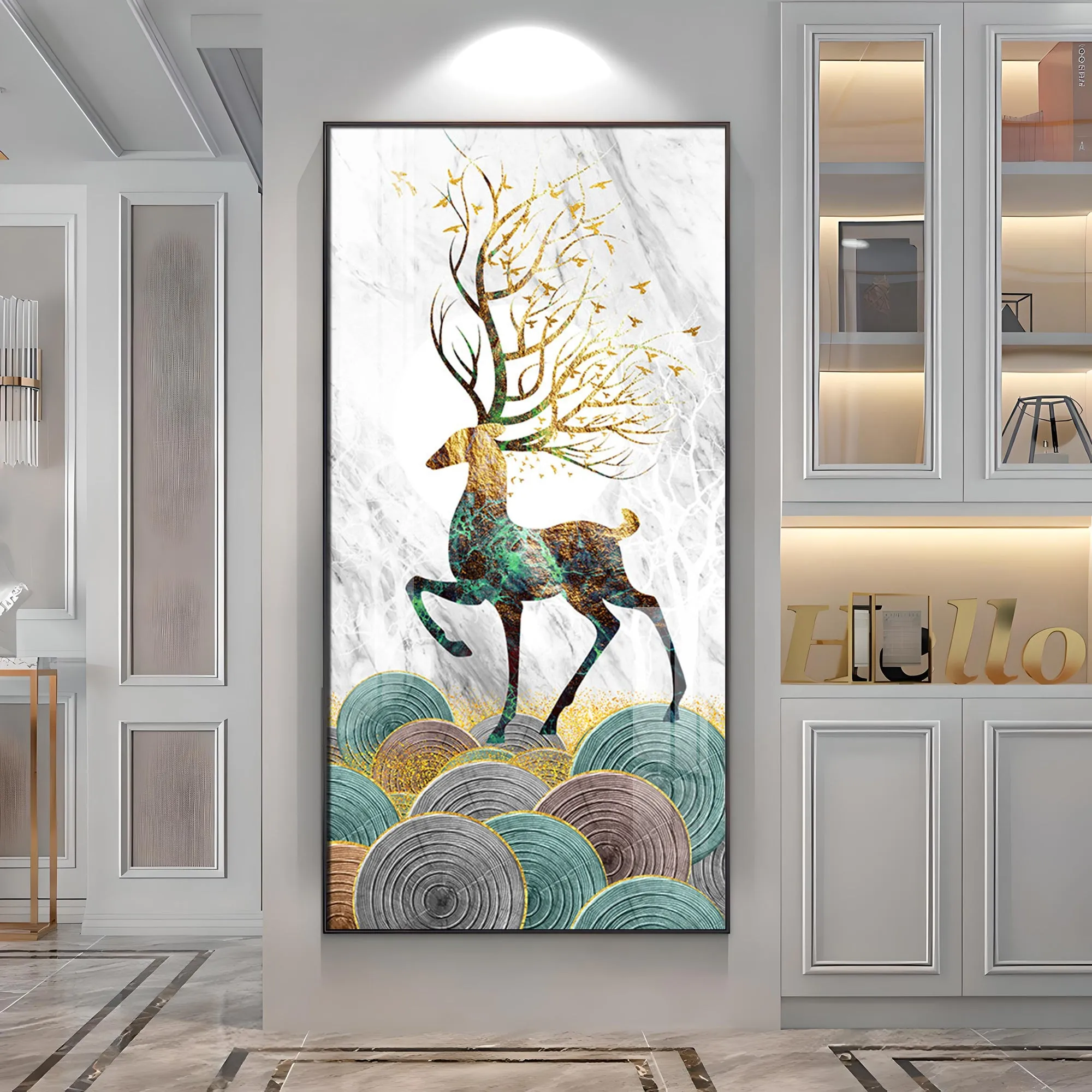 Colorful Rare Deer Luxury Crystal Wall Art